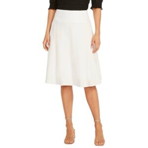 Nic+Zoe Women’s Summer Fling Flirt Skirt Paper White A-Line Linen Blend size 14